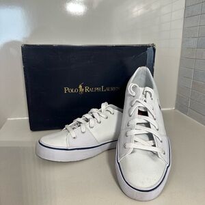 #2741 Polo Ralph Lauren Men’s Lace Up Casual Sneakers Shoes Size 12D White